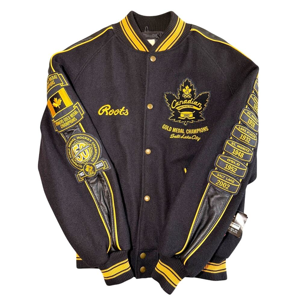 Roots Canada Hockey Gold Medal Jacket 2002 Olympics Salt Lake City Size Medium